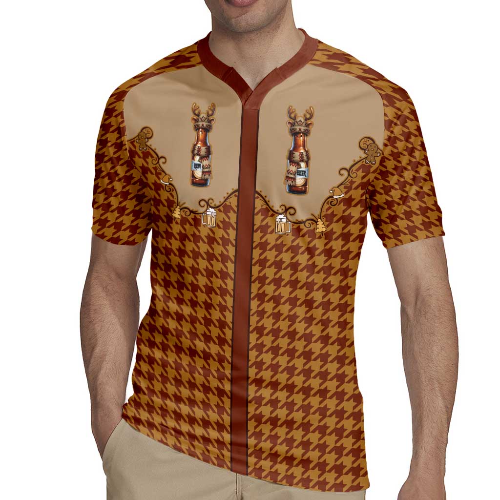 Western Yoke Rugby Jersey Rein Beer Christmas Houndstooth Patterns - Wonder Print Shop