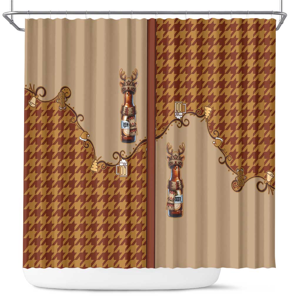Western Yoke Shower Curtain Rein Beer Christmas Houndstooth Patterns - Wonder Print Shop