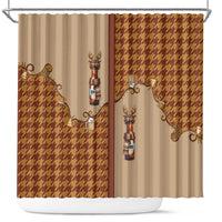 Western Yoke Shower Curtain Rein Beer Christmas Houndstooth Patterns - Wonder Print Shop