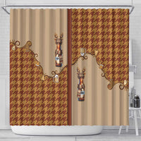 Western Yoke Shower Curtain Rein Beer Christmas Houndstooth Patterns - Wonder Print Shop