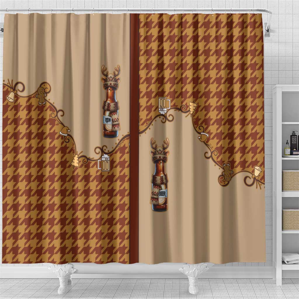 Western Yoke Shower Curtain Rein Beer Christmas Houndstooth Patterns - Wonder Print Shop