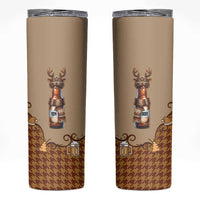 Western Yoke Skinny Tumbler Rein Beer Christmas Houndstooth Patterns - Wonder Print Shop
