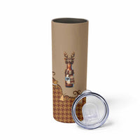 Western Yoke Skinny Tumbler Rein Beer Christmas Houndstooth Patterns - Wonder Print Shop