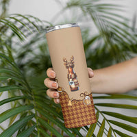 Western Yoke Skinny Tumbler Rein Beer Christmas Houndstooth Patterns - Wonder Print Shop