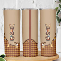 Western Yoke Skinny Tumbler Rein Beer Christmas Houndstooth Patterns - Wonder Print Shop