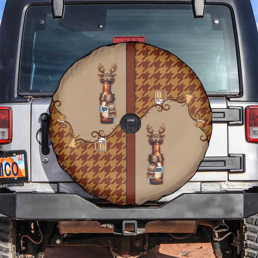 Western Yoke Spare Tire Cover Rein Beer Christmas Houndstooth Patterns - Wonder Print Shop