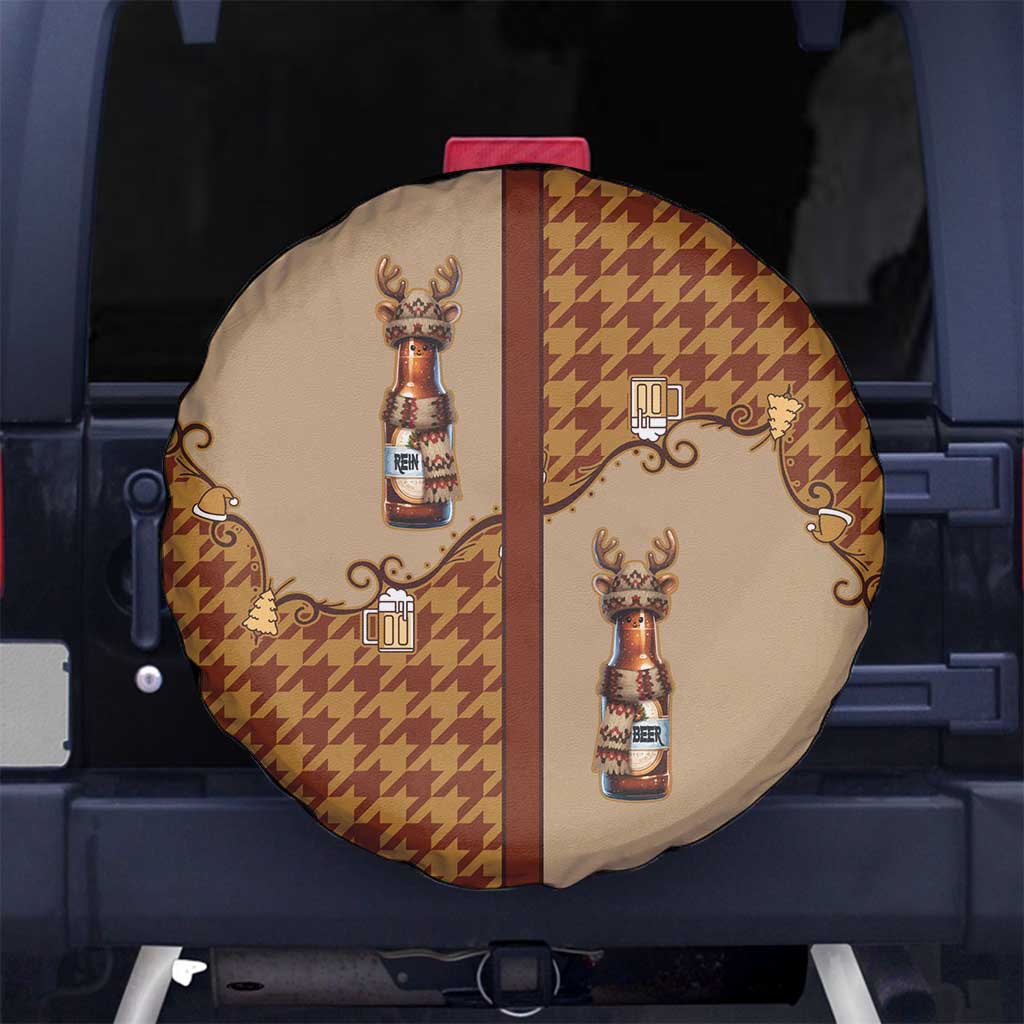 Western Yoke Spare Tire Cover Rein Beer Christmas Houndstooth Patterns - Wonder Print Shop