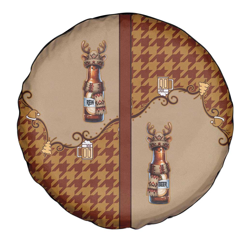 Western Yoke Spare Tire Cover Rein Beer Christmas Houndstooth Patterns - Wonder Print Shop