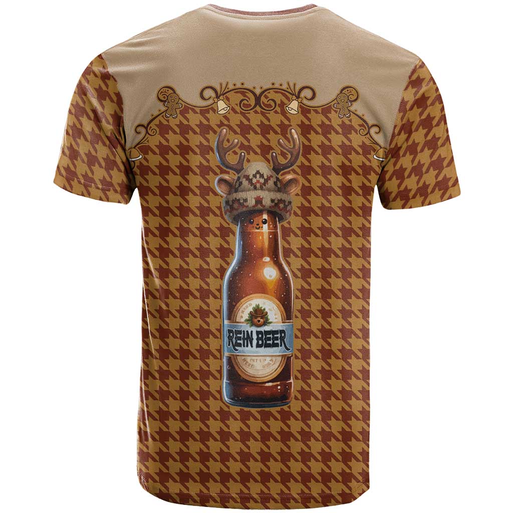Western Yoke T Shirt Rein Beer Christmas Houndstooth Patterns - Wonder Print Shop