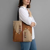 Western Yoke Tote Bag Rein Beer Christmas Houndstooth Patterns - Wonder Print Shop
