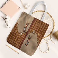 Western Yoke Tote Bag Rein Beer Christmas Houndstooth Patterns - Wonder Print Shop