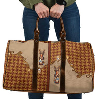 Western Yoke Travel Bag Rein Beer Christmas Houndstooth Patterns - Wonder Print Shop