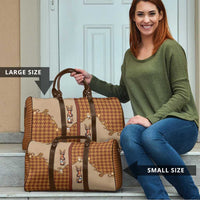 Western Yoke Travel Bag Rein Beer Christmas Houndstooth Patterns - Wonder Print Shop