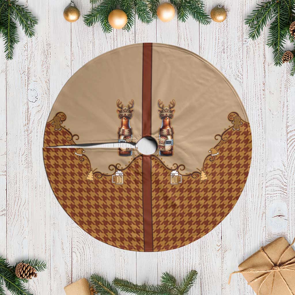 Western Yoke Tree Skirt Rein Beer Christmas Houndstooth Patterns - Wonder Print Shop