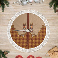 Western Yoke Tree Skirt Rein Beer Christmas Houndstooth Patterns - Wonder Print Shop