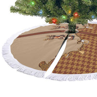 Western Yoke Tree Skirt Rein Beer Christmas Houndstooth Patterns - Wonder Print Shop