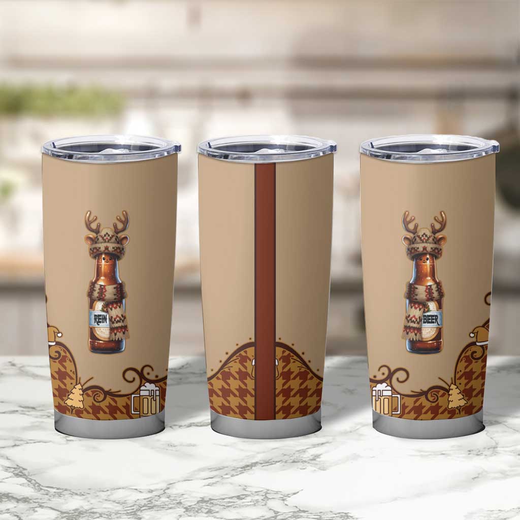 Western Yoke Tumbler Cup Rein Beer Christmas Houndstooth Patterns - Wonder Print Shop