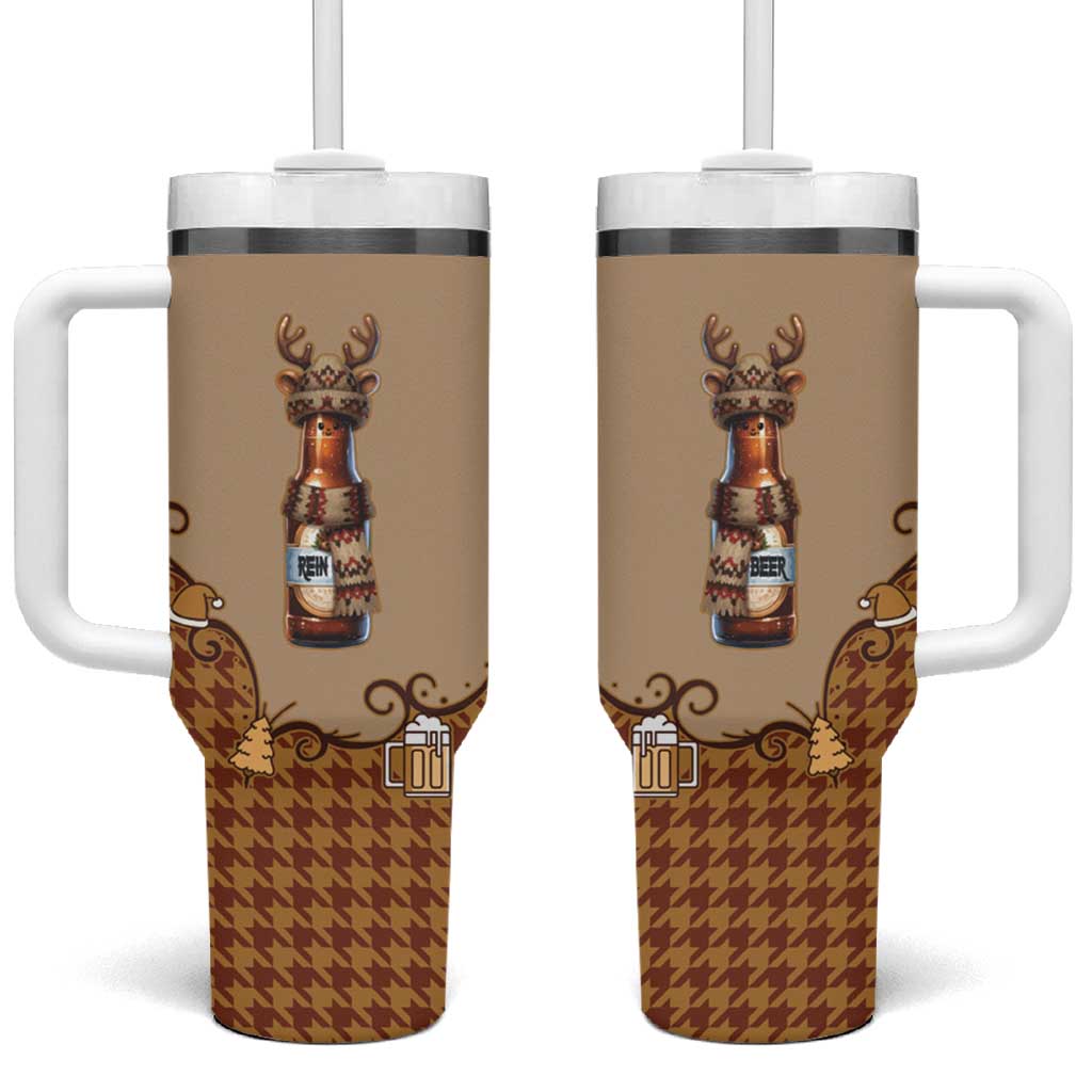 Western Yoke Tumbler With Handle Rein Beer Christmas Houndstooth Patterns - Wonder Print Shop