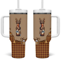 Western Yoke Tumbler With Handle Rein Beer Christmas Houndstooth Patterns - Wonder Print Shop