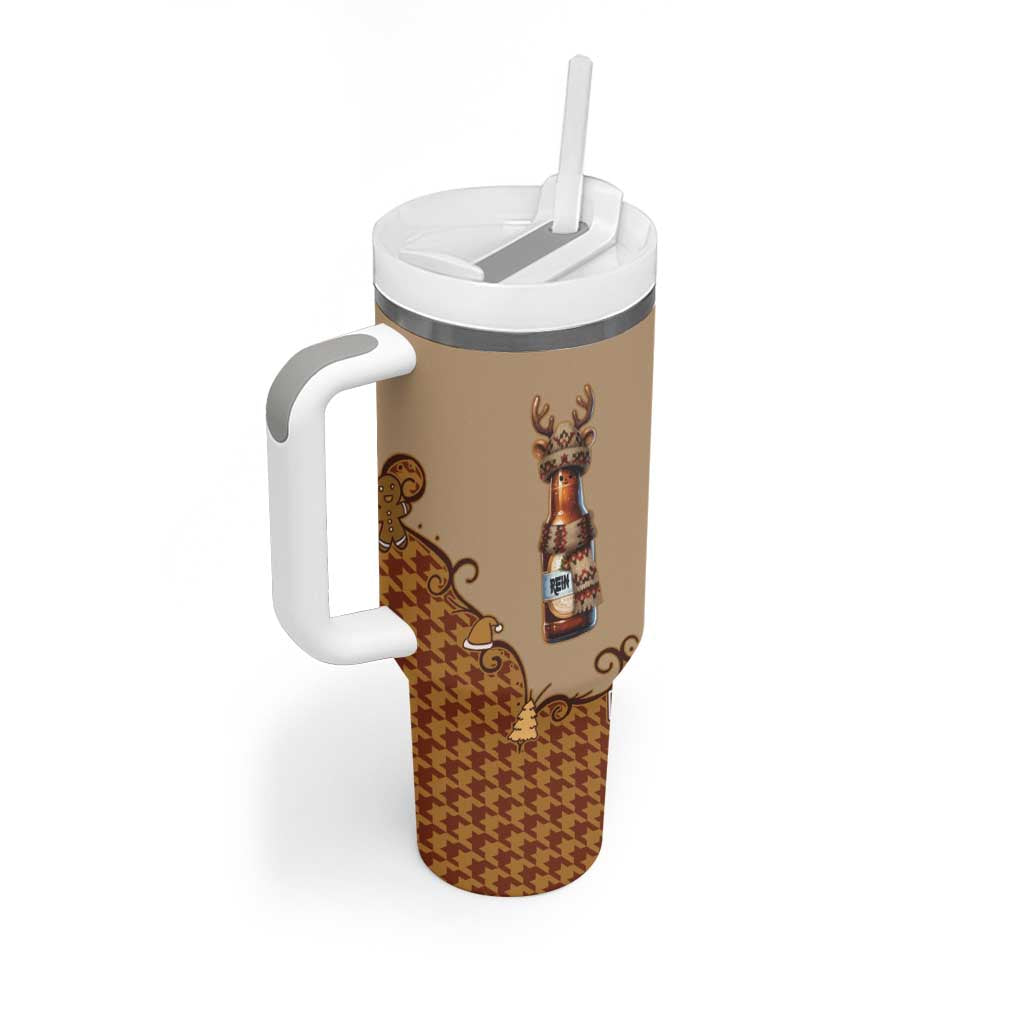 Western Yoke Tumbler With Handle Rein Beer Christmas Houndstooth Patterns - Wonder Print Shop