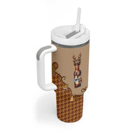 Western Yoke Tumbler With Handle Rein Beer Christmas Houndstooth Patterns - Wonder Print Shop