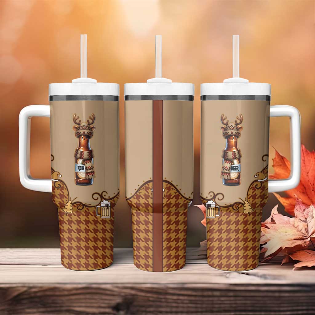 Western Yoke Tumbler With Handle Rein Beer Christmas Houndstooth Patterns - Wonder Print Shop