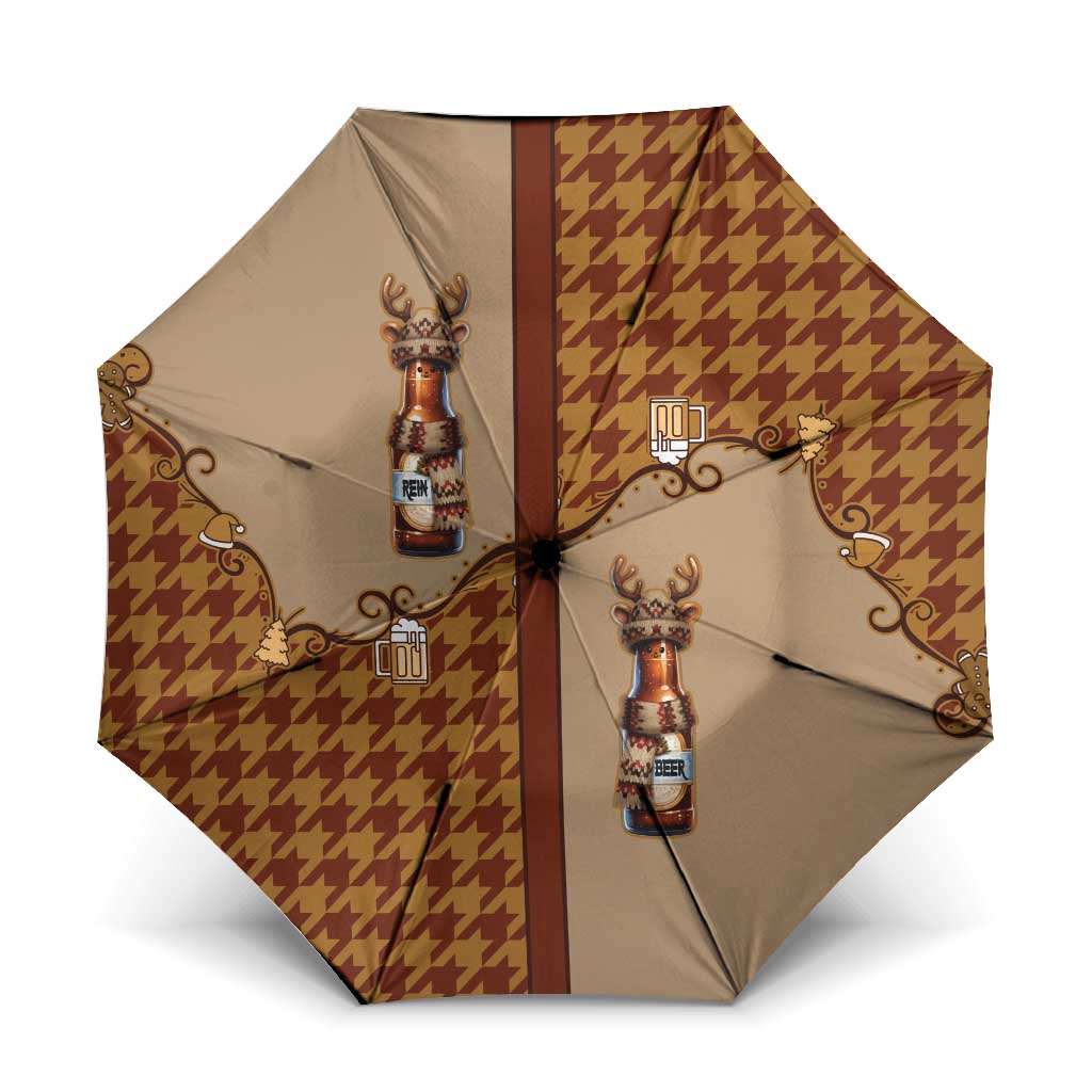 Western Yoke Umbrella Rein Beer Christmas Houndstooth Patterns - Wonder Print Shop