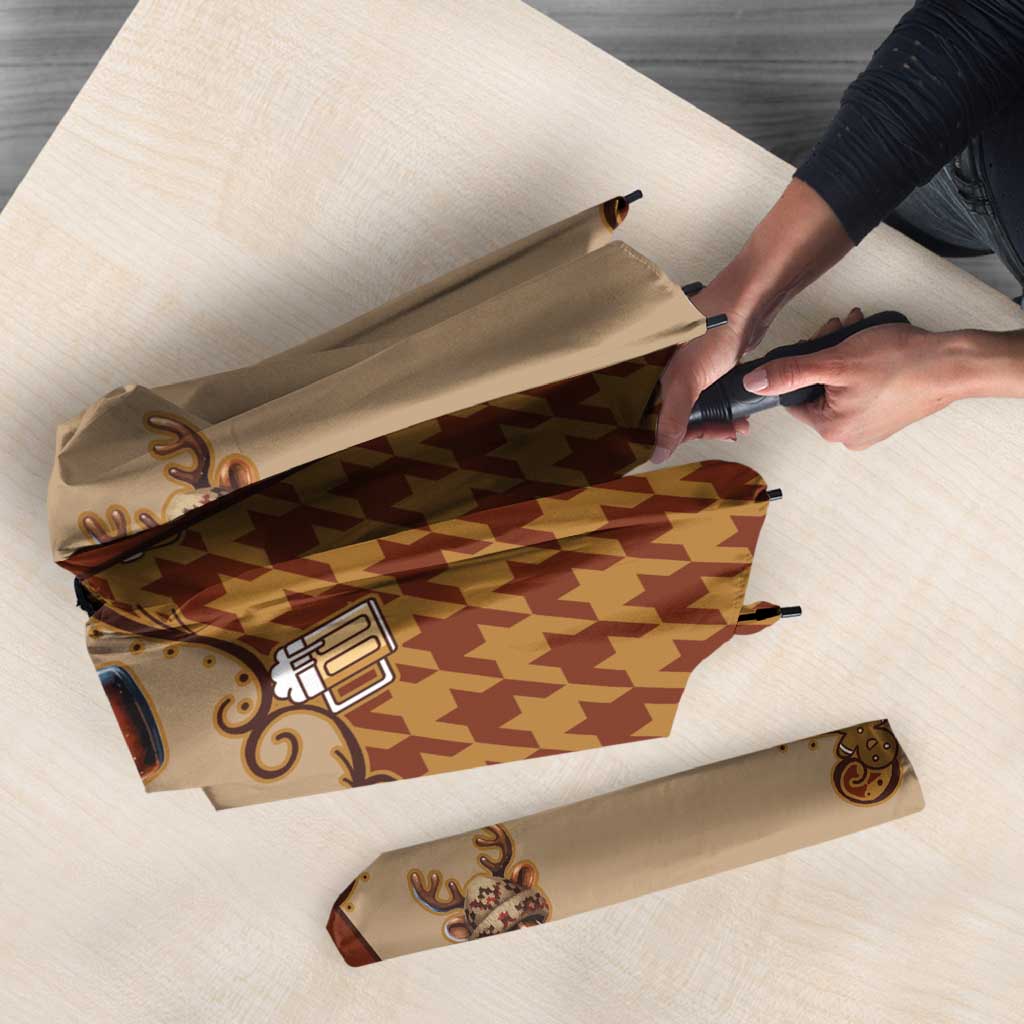 Western Yoke Umbrella Rein Beer Christmas Houndstooth Patterns - Wonder Print Shop