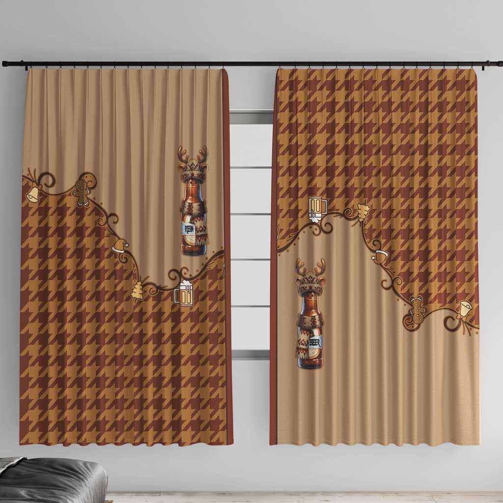 Western Yoke Window Curtain Rein Beer Christmas Houndstooth Patterns - Wonder Print Shop
