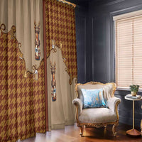 Western Yoke Window Curtain Rein Beer Christmas Houndstooth Patterns - Wonder Print Shop