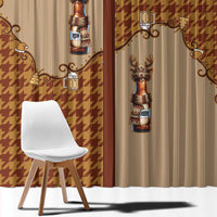 Western Yoke Window Curtain Rein Beer Christmas Houndstooth Patterns - Wonder Print Shop