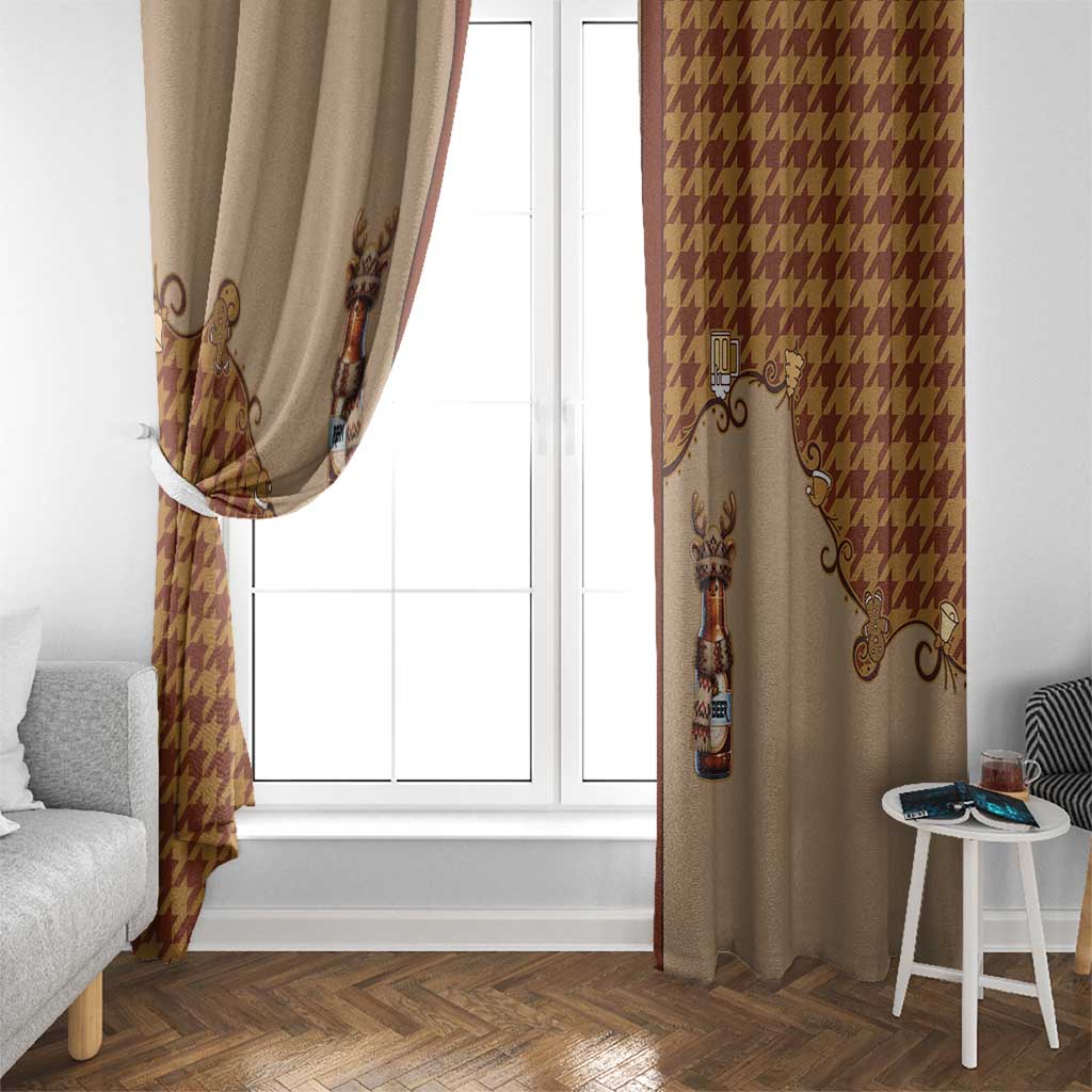 Western Yoke Window Curtain Rein Beer Christmas Houndstooth Patterns - Wonder Print Shop