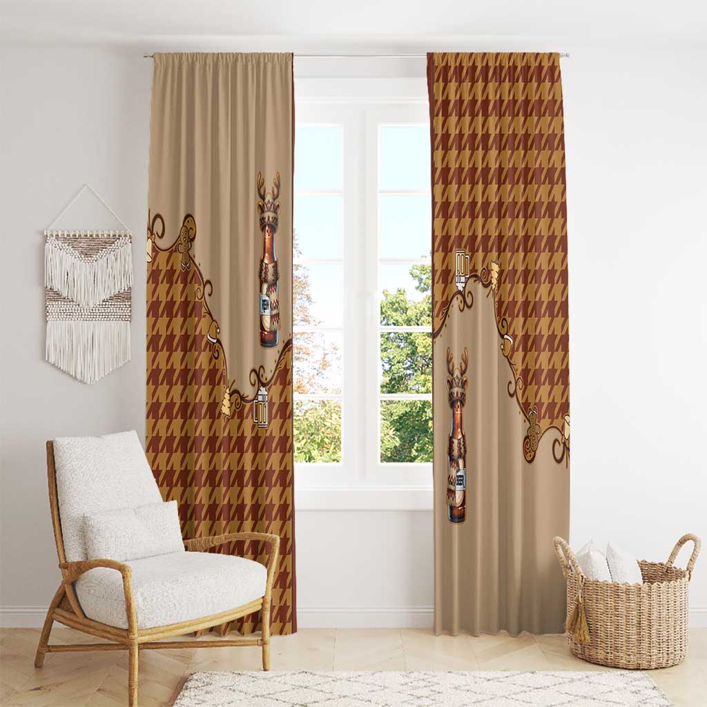 Western Yoke Window Curtain Rein Beer Christmas Houndstooth Patterns - Wonder Print Shop