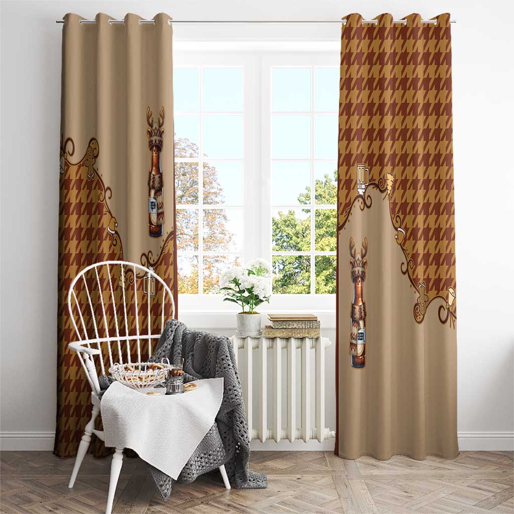 Western Yoke Window Curtain Rein Beer Christmas Houndstooth Patterns - Wonder Print Shop