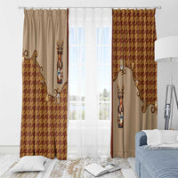Western Yoke Window Curtain Rein Beer Christmas Houndstooth Patterns - Wonder Print Shop