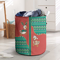 Western Yoke Laundry Basket Merry Duckmas Funny Style - Wonder Print Shop