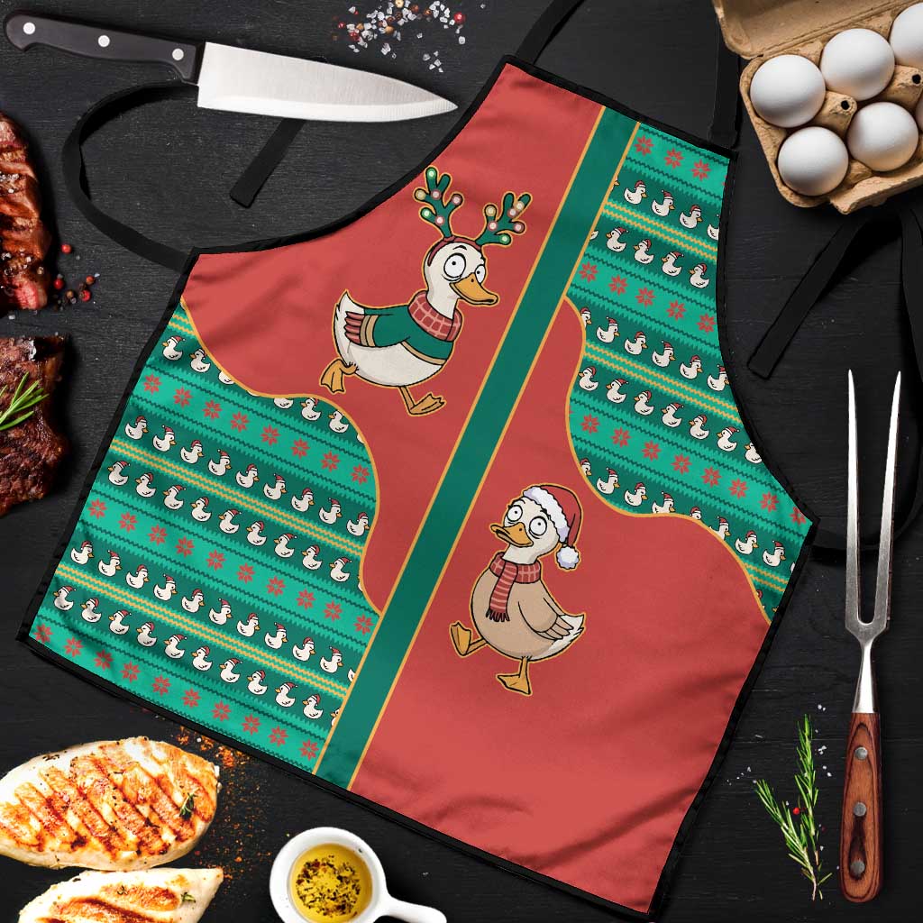Western Yoke Apron Merry Duckmas Funny Style - Wonder Print Shop