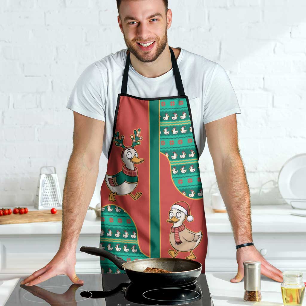 Western Yoke Apron Merry Duckmas Funny Style - Wonder Print Shop