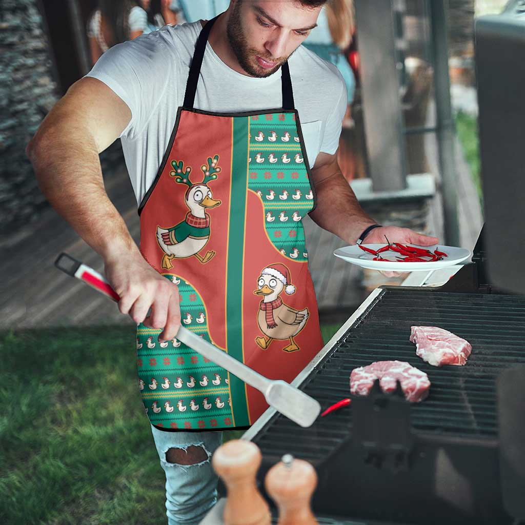 Western Yoke Apron Merry Duckmas Funny Style - Wonder Print Shop