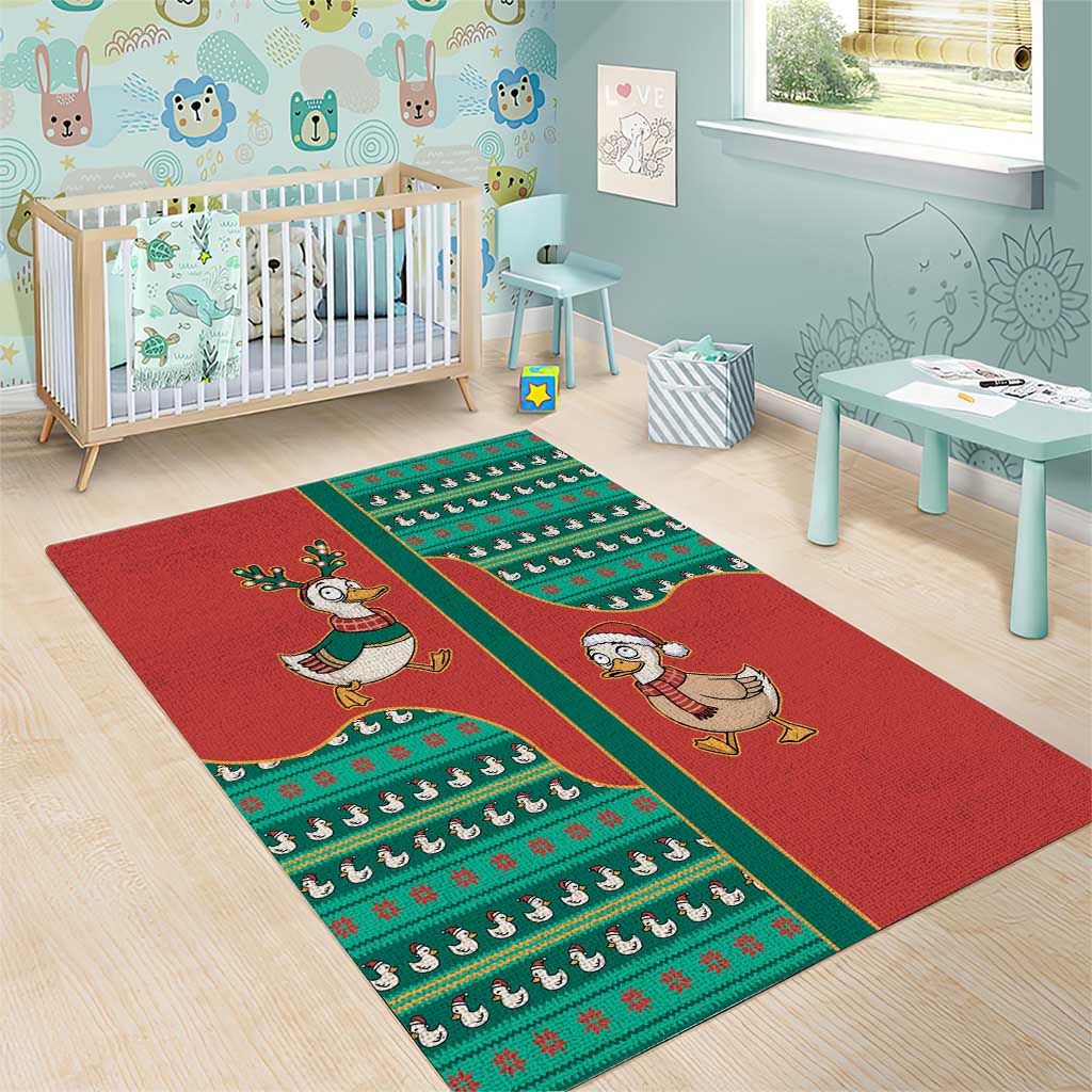 Western Yoke Area Rug Merry Duckmas Funny Style - Wonder Print Shop