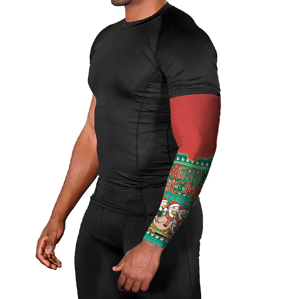 Western Yoke Arm Sleeves Merry Duckmas Funny Style - Wonder Print Shop