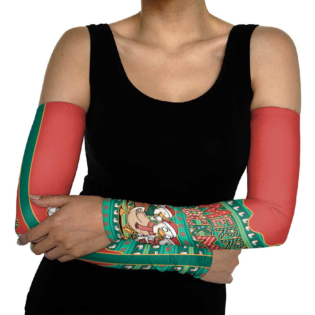Western Yoke Arm Sleeves Merry Duckmas Funny Style - Wonder Print Shop