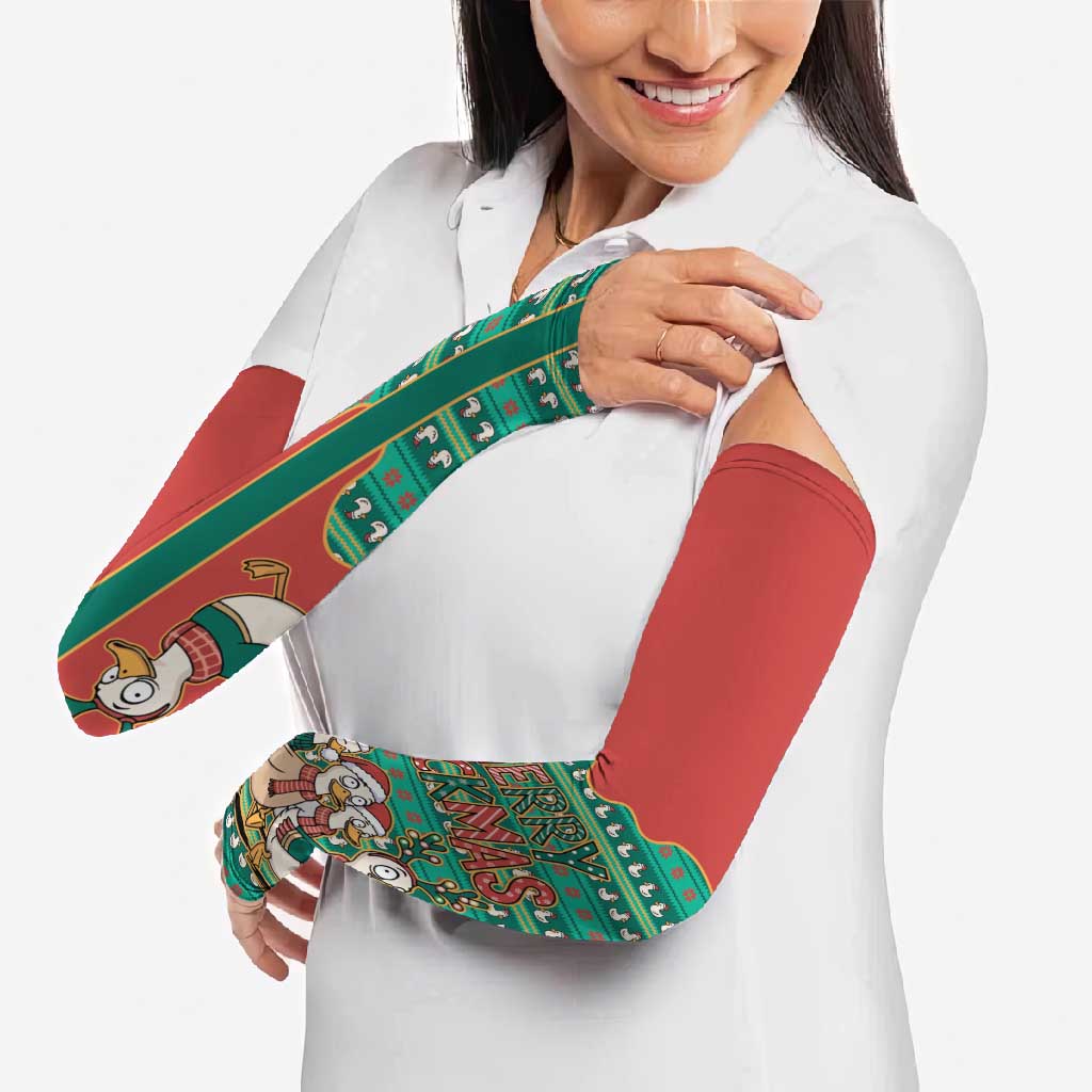 Western Yoke Arm Sleeves Merry Duckmas Funny Style - Wonder Print Shop