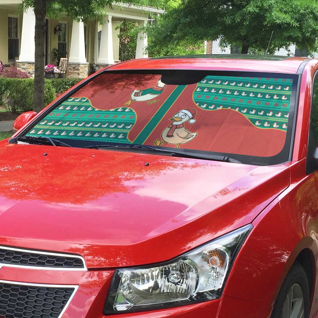 Western Yoke Auto Sun Shade Merry Duckmas Funny Style - Wonder Print Shop