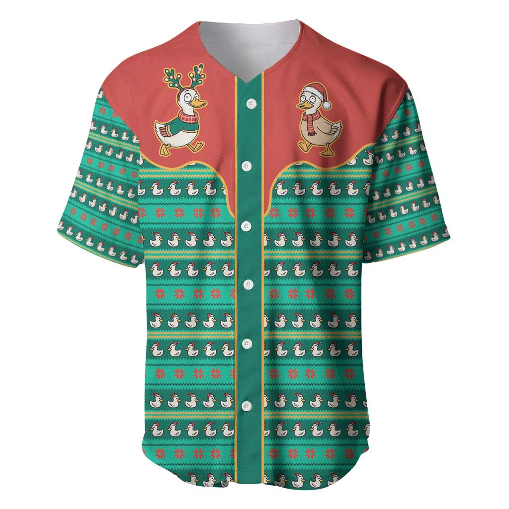 Western Yoke Baseball Jersey Merry Duckmas Funny Style - Wonder Print Shop