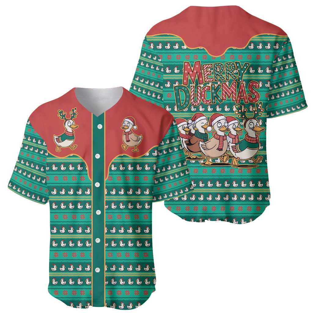 Western Yoke Baseball Jersey Merry Duckmas Funny Style - Wonder Print Shop