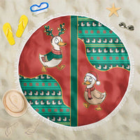 Western Yoke Beach Blanket Merry Duckmas Funny Style - Wonder Print Shop