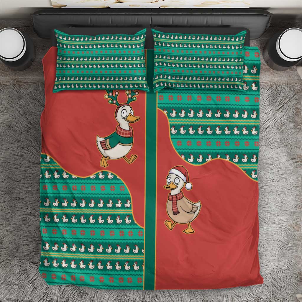 Western Yoke Bedding Set Merry Duckmas Funny Style - Wonder Print Shop