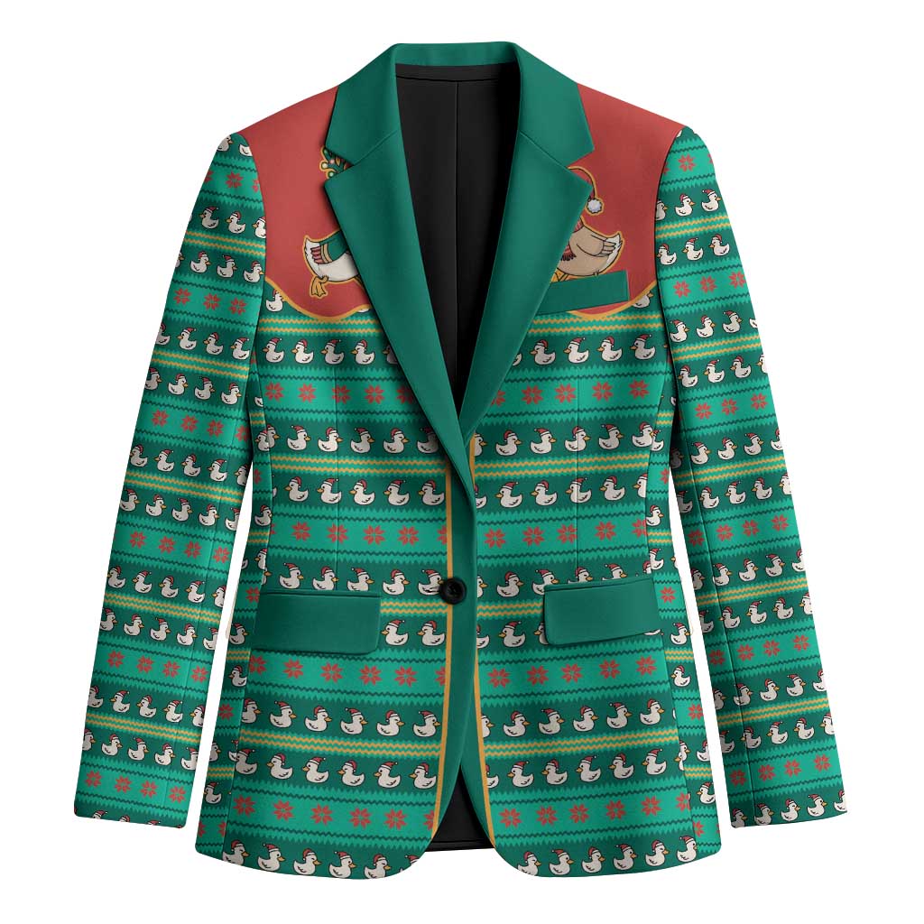 Western Yoke Blazer Merry Duckmas Funny Style - Wonder Print Shop
