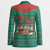 Western Yoke Blazer Merry Duckmas Funny Style - Wonder Print Shop